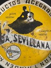 Vintage La Sevillana Acegrasas Colombia Advertising Metal Tray 12    Rare