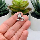 Silver Ice Skate Winter Christmas 3d Charms  16x17mm - Us Seller