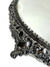 Antique  Ornate Pairpoint  Mfg Silver Plate Vanity Beveled Mirrored Footed Tray