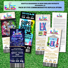 Set Of 5 Seattle Seahawks Super Bowl Lx Champions Commemorative Ticket Stub Pack