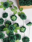 50pcs Artificial Flower   real Touch Foam Roses W stem Diy For Wedding Bouq