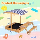 Kids Sandbox With Lid  Outdoor Wooden Sand Boxes With Kids Picnic Table
