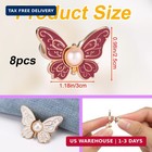8pcs Butterfly Pant Waist Tighteners  4 Colors Detachable Butterfly No Sew Adjus