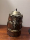19th Century Oak Ale Jug Silver Band