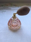 Vintage 1930s Pink Art Deco Glass Perfume Bottle With  Atomizer  2 