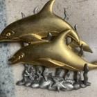 Jj Jonette Dolphin Porpoise Brooch 2  X 2 75  Sea Life Gold Silver Nautical Vtg