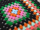 Crochet Afghan Granny Blanket Square About 75  X 75  Multicolor Vintage
