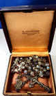 Vintage 18 5   Sterling Silver  Faceted Crystal Bead Catholic Rosary Roma Italy