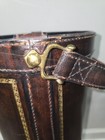 Vintage Leather Umbrella Stand Brass Hardware Leather Strap 