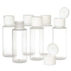2oz Clear Plastic Empty Squeeze Bottles With Flip Cap - Bpa-free - Set Of 6 -   