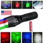 4in1 Multicolor Torch Red Green White Uv Zoom Flashlight Hunting Light Battey Us