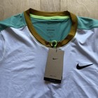 New Nike Shirt Court Dri Fit Advantage Mens L White Performance Tennis Preppy