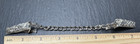 Vintage Silver Tone Sweater   Scarf Clips With Leaf Motif And Chain N217