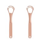 Tongue Cleaners Wide-head Double Blades Scrapers For Oral Care 2pcs  Rose Gol   