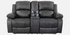 New 3pc Sofa Loveseat Chair Black Leather Living Room 5-seater Recliners Set