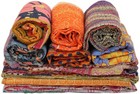 Vintage Cotton Kantha Quilt Throw Bedding Indian Blanket Handmade Gudri Lot Pcs
