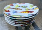 Vietri Pesci Colorati Fish Salad desert Plates 9    Stoneware - Italy Set Of 6