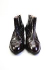 Seychelles Womens Back Zip Block Heel Croc Embossed Boots Brown Leather Size 8