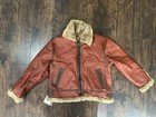 Mens B3 Bomber Golden Fur Flight Aviator Vintage Texture Real Fur Jacket -medium
