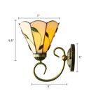 Vintage Tiffany Style Leaf Deco Wall Light Stained Glass Shade Wall Sconce Lamp