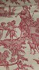 Casal Rare Offrande A L amour Red French Country Toile Fabric 44  X 60  Wide