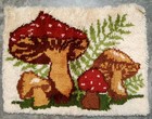 Vintage Latch Hook Mushroom Rug Malina Hook-a-rug Made In Usa 1970s