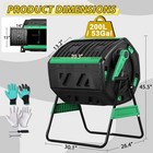 53 Gallon Compost Tumbler Dual Rotating Outdoor Garden Large Compost Bin