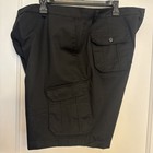 Men   s Casual Cargo Shorts Waist Size 3xl    Black Polyester Blend W pockets 