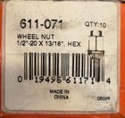 2 Quantity Box Of 10 Dorman Wheel Nut 611--071   1 2 -20 X 13 16  Hex Nuts