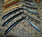 9 Vintage Straight Edge Razors W spare Extra Boxes   Sharpeners