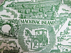 Vintage Mackinac Island Michigan Collector Souvenir Plate 9 Inches Green   White