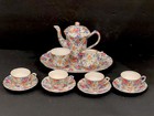 1930s - Chintz  rosalynde  Longton James Kent Ltd Complete Server Tea Set Gold G