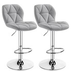 Adjustable Swivel Bar Stools Set Of 2 Ergonomic Pu Leather Kitchen Chairs New