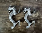 Feng Shui Dragon Theme Drawer Pull Set Brass Silver Color Door Handle Pair Aj075