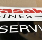 Kawasaki Engines 999696286 Engine Sales Service Sign  4 X 2 Feet Metal Shop Sign