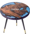 15    Resin Round Side Table Epoxy End Coffee Table Mid Century Modern Living Room