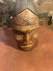 Antique Native American Hand Carved Medicine Man Cedar Mask Head Sculpture Rare