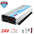 Pure Sine Power Inverter 3000w 24v To 110v-120v Usa Transistor 4 5m-long Remote