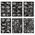 302pcs Temporary Tattoo Stencils  12 Sheets Henna Tattoo Stencil Kit For Women G