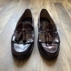 Vintage Usa Made Mens 8 D Gh Bass Weejuns Burgundy Leather Tassel Kiltie Loafers