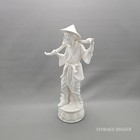 Vintage Chinese White Porcelain Man With Hat Carrying Yoke Statue 20  Tall