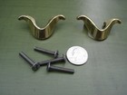 Pair Of Solid Brass Pulls Mcm Mid Century Modern  1 c-c Atomic Art Deco Drawer