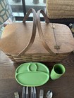 Vintage Basket Ville Wicker Large Picnic Basketville Vermont W Some Accessories