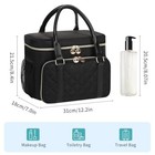 Large Travel Toiletry Bag For Women  Makeup Organizer  Waterproof  Black