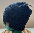 Nwt Cc Beanietail Soft Stretch Cable Knit Messy High Bun Ponytail Beanie Hat   9