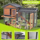 Wooden Chicken Coop Hen House Poultry Hutch Pet Cage W  Nesting Box Backyard