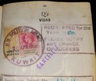 Kuwait 1958  H m Political Agency Gb Revenue Stamps On Used Passport Visas Page 