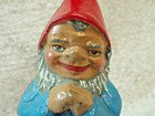 Gnome Vintage Old Bearded Man 6  Figurine Thin Hollow Paper Mache Like Elf Pixie