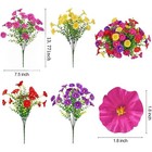 4 Bundles Artificial Flowers Outdoor Uv Resistant Plastic Plant Silk Flower