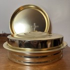 Artistic Churchware Gold-tone Aluminum Communion Tray   Bread Plate Set